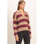 Rugby Stripe Polo Sweater