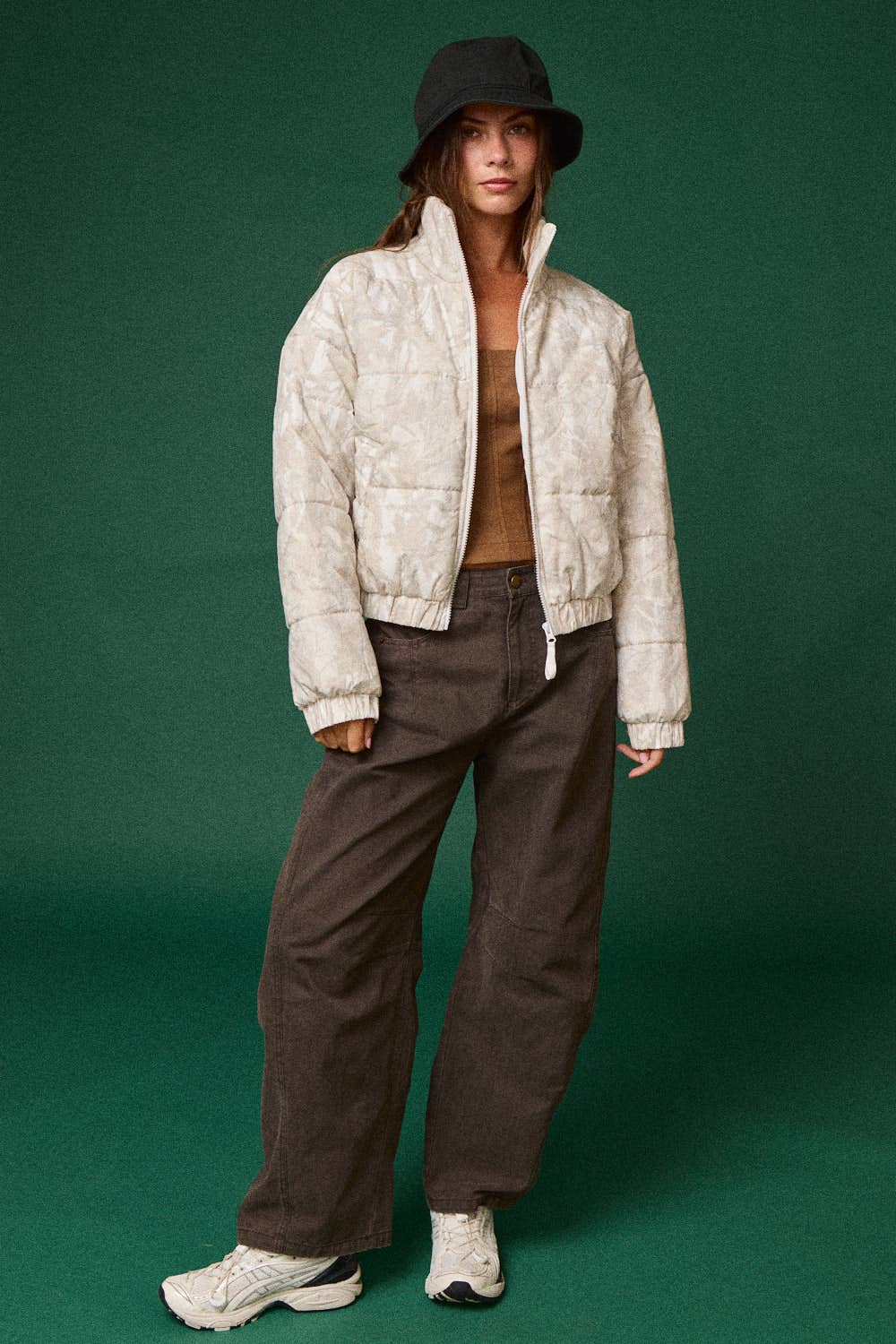 PJ16891-3 - CAMO QUILTED PUFFER JACKET