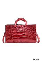 Crocodile Pattern Circular Handle Tote Bag