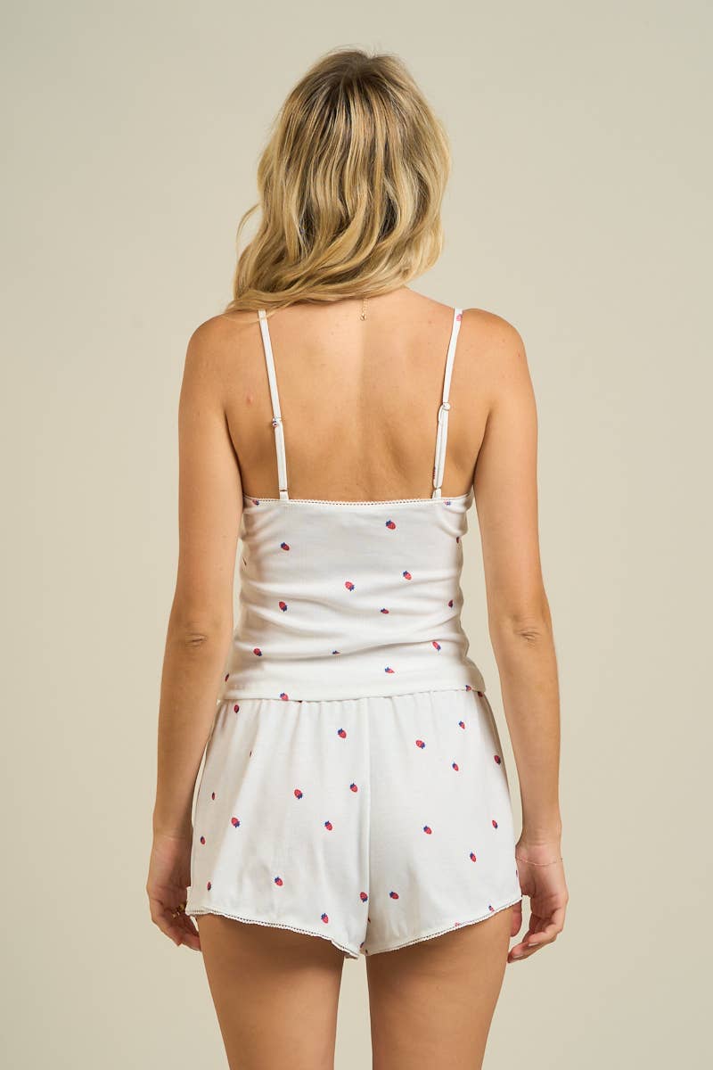 7494SET Strawberry Cami & Shorts Pajama Set