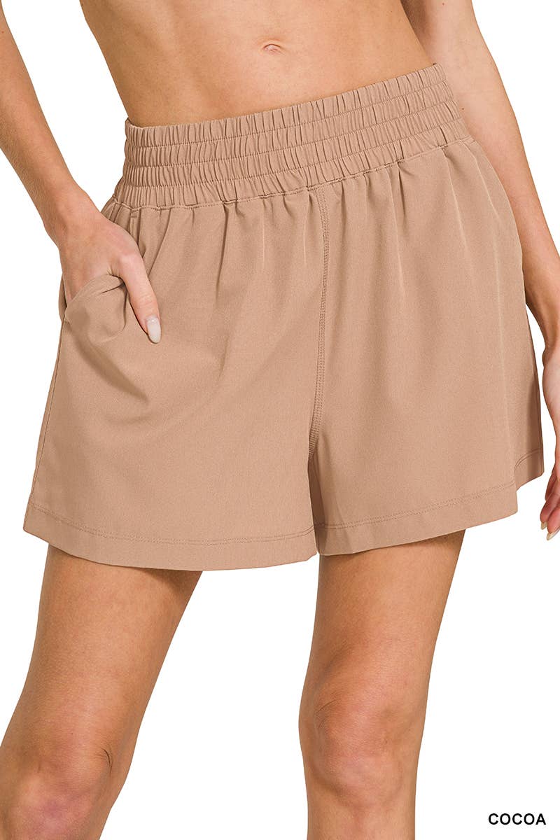 Soft Woven Lined Shorts With Pocket - Zenana