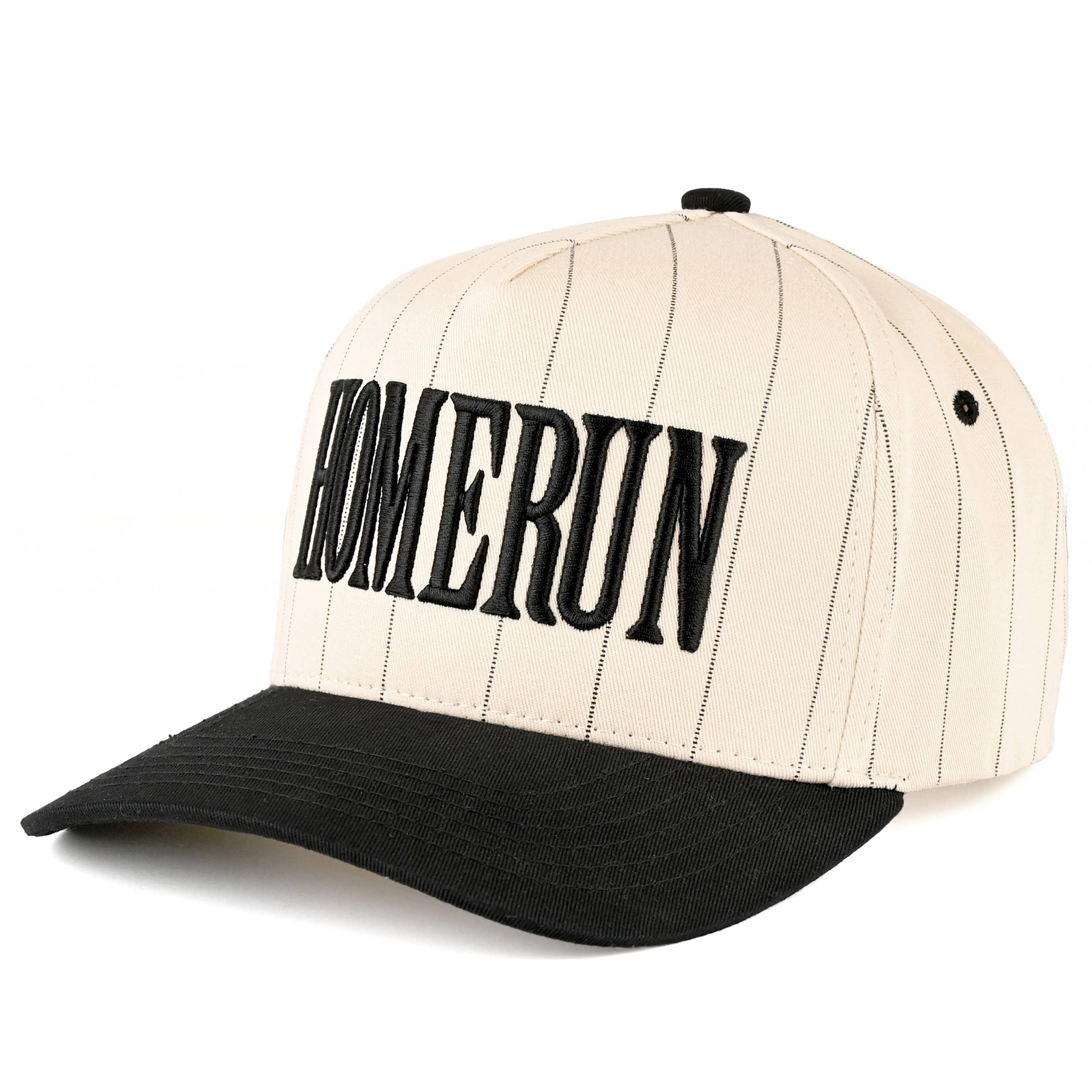 C.C HOME RUN Letter Stripe Two Tone Trucker Cap