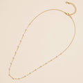 18K Gold Dipped Small Pearl Link Necklace | Timeless 2mm Pearl Link Necklace