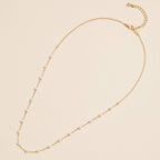 18K Gold Dipped Small Pearl Link Necklace | Timeless 2mm Pearl Link Necklace