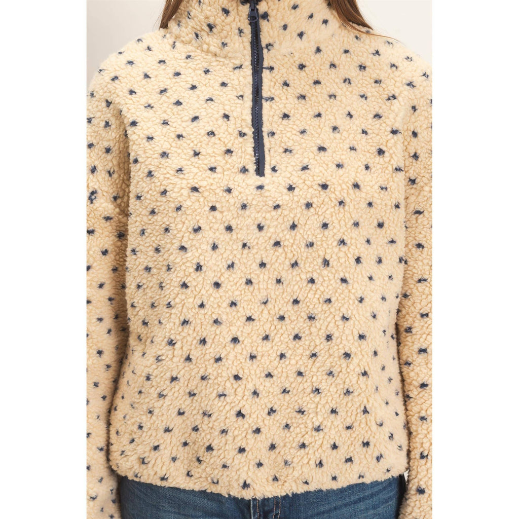 Polka Dot Sherpa Half-Zip Pullover