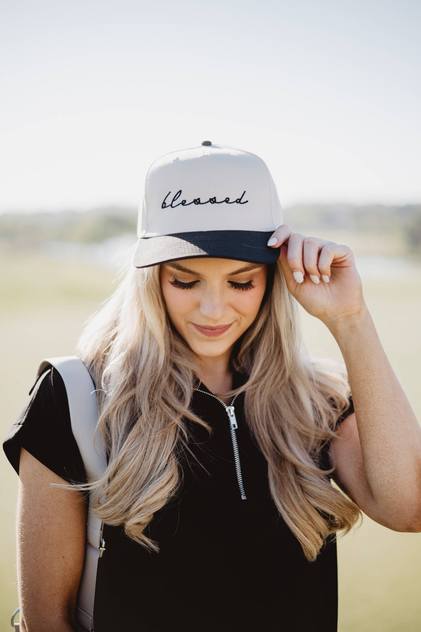 Blessed (Cursive) Wholesale Two-Toned Vintage Hat