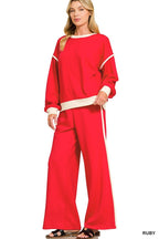 Scuba Contrast Trim Piping Detail Sweatshirts And Pants Set