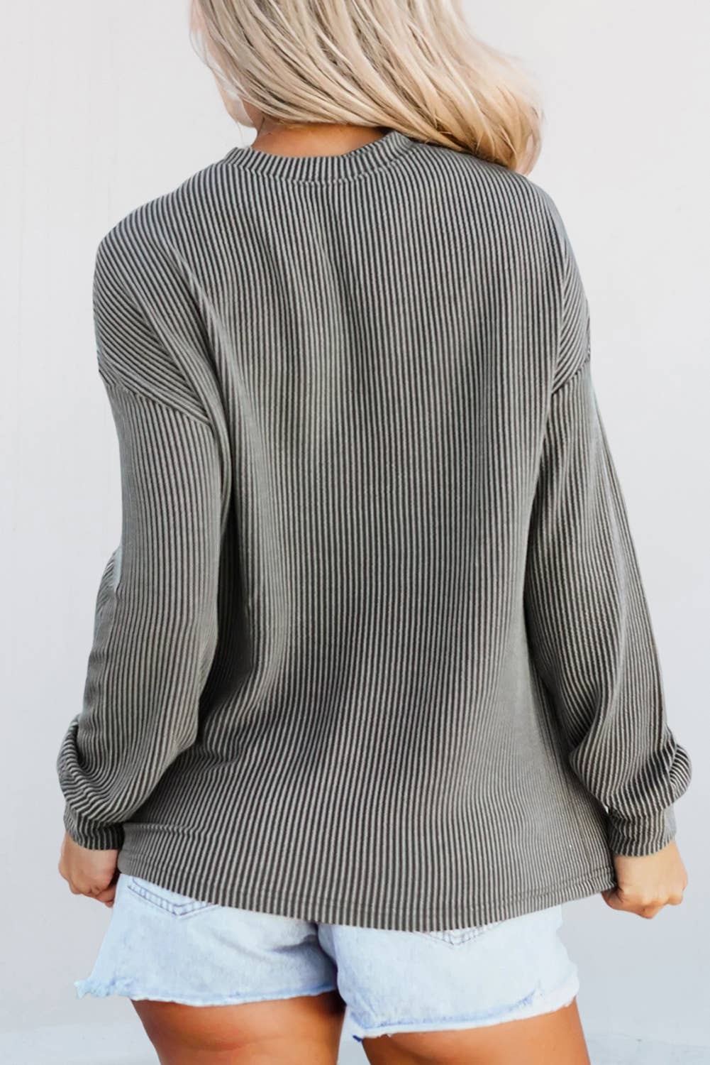 GAME DAY Graphic Textured Long Sleeve Top