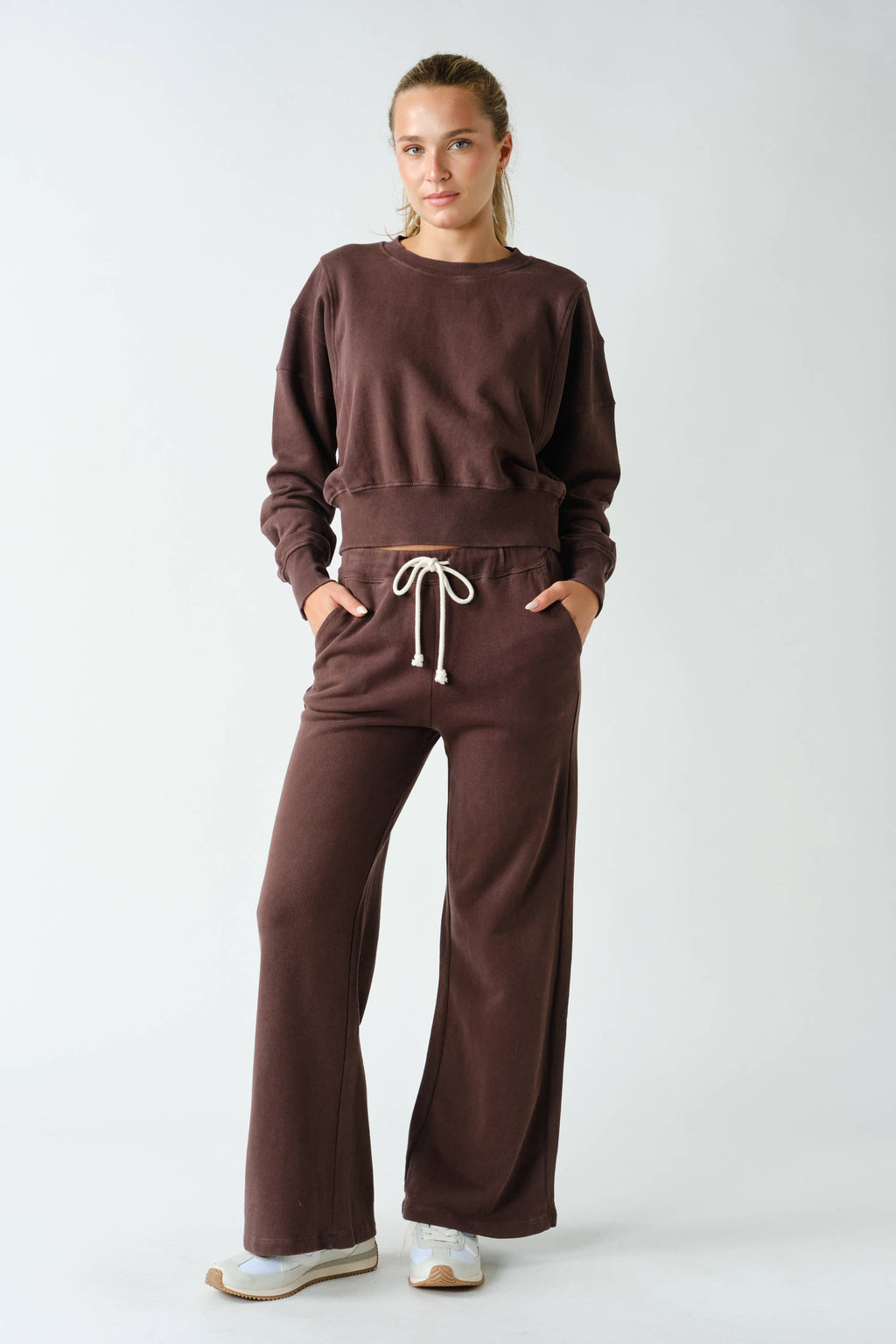 Mineral Wash Luxe Cropped Sweatshirt
