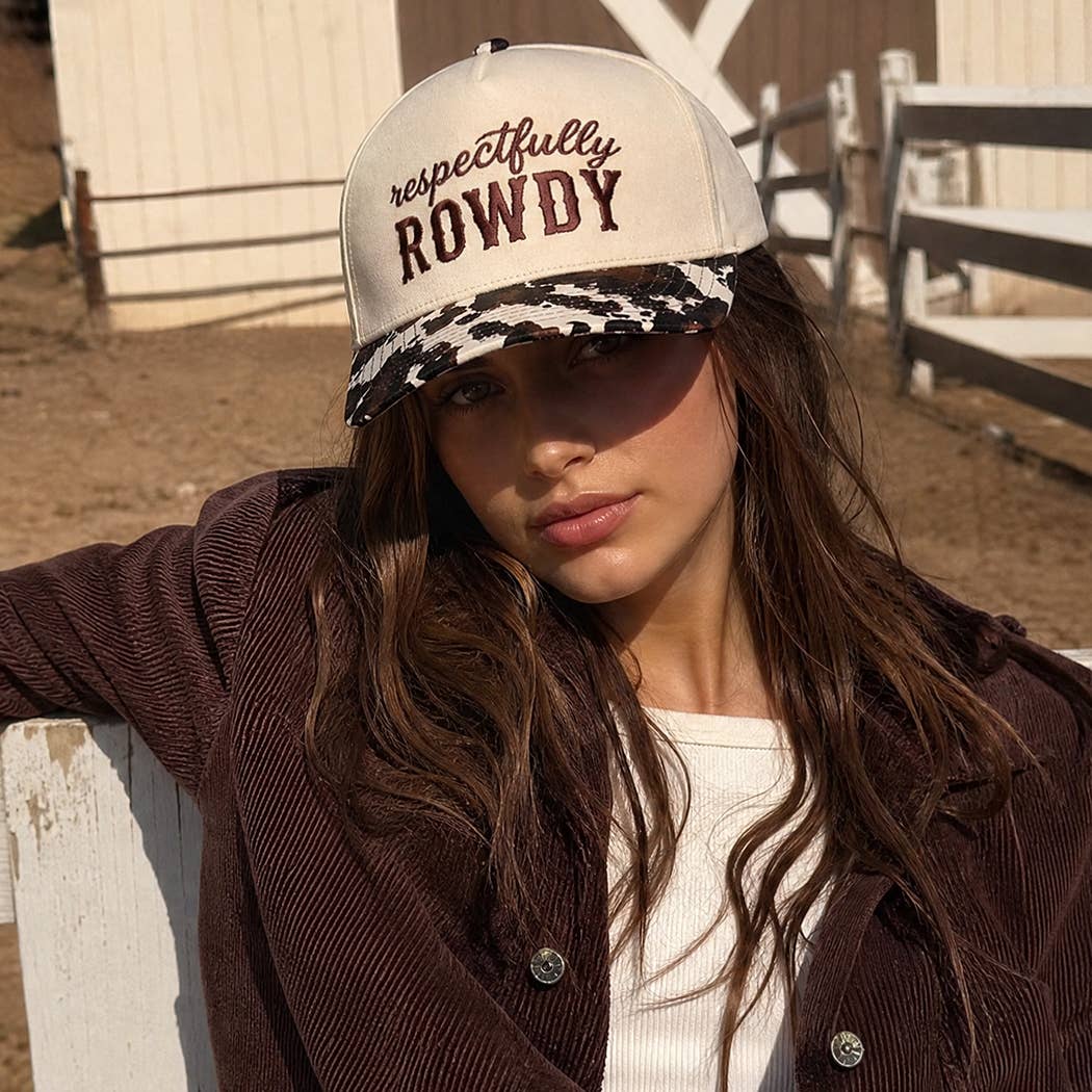 Respectfully ROWDY Embroidered Printed Brim Trucker Hat