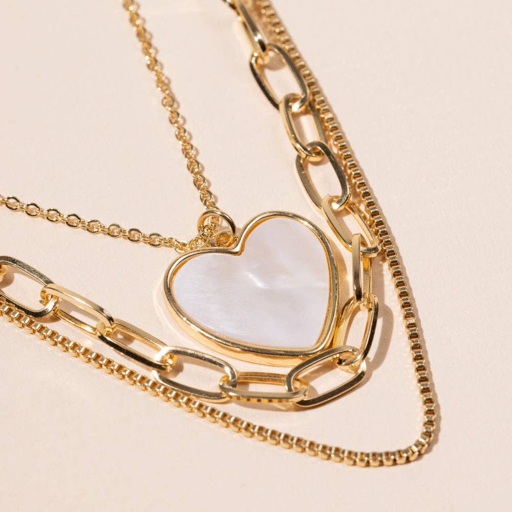 Layered Necklace | Heart Charm