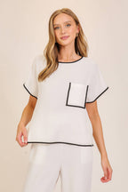 Contrast Trim Two-Piece Lounge Set