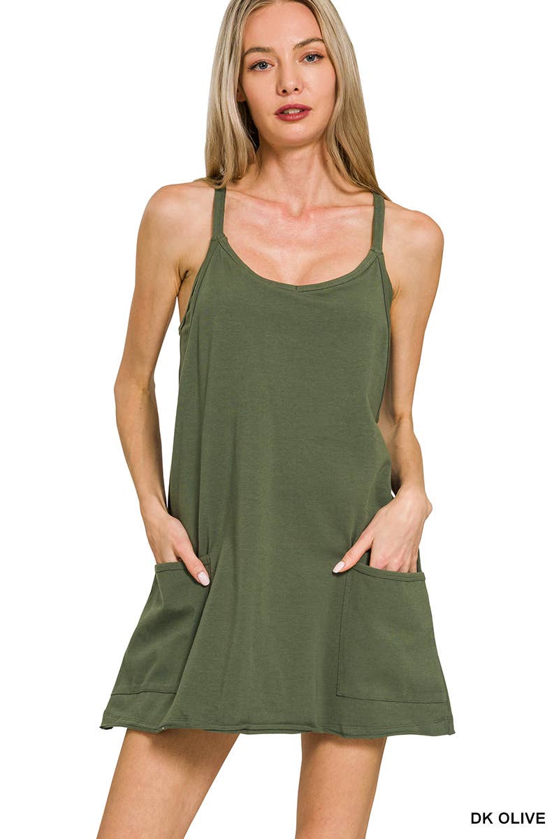 Mini Dress With Built In Shorts