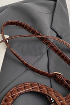 Crocodile Pattern Circular Handle Tote Bag