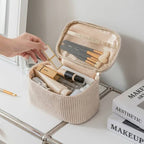 CORDUROY COSMETIC MAKEUP POUCH BAG | 40P635