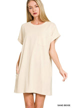 Premium Cotton T-shirts Dress With Pockets