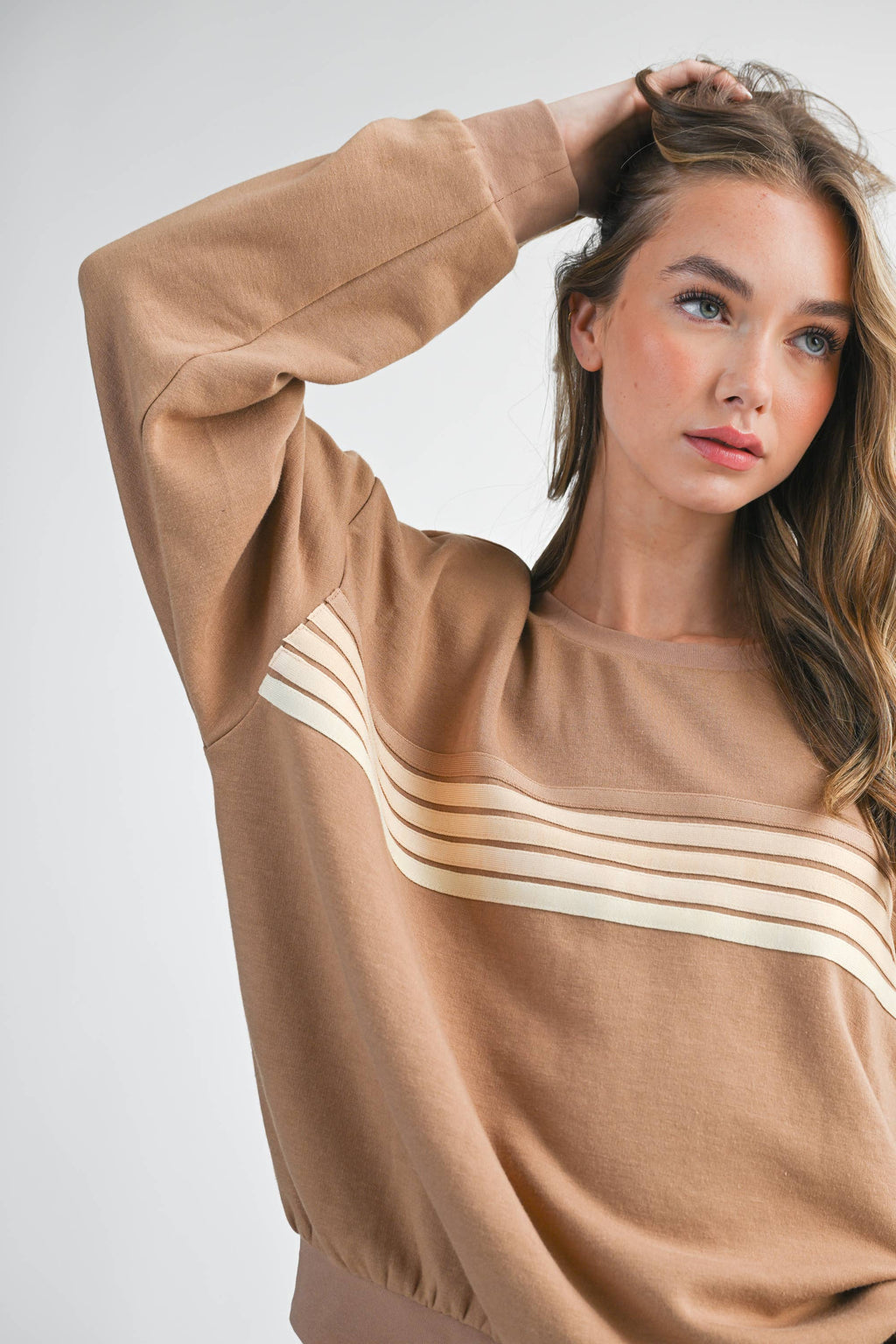 9150GK Retro Ombre Stripe Graphic Sweatshirt