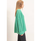 Ribbed Knit Patch Pocket Sweater