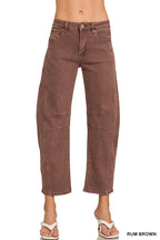 High Rise Barrel-leg Color Denim Pants