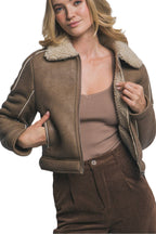 Faux Leather Shearling Jacket