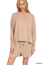 ..Ribbed Short Sleeve Tee & Pants 2PC Set