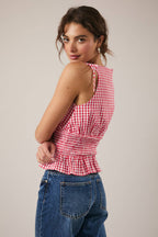 Strawberry Girl Gingham Top