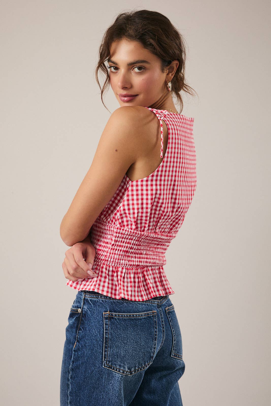 Strawberry Girl Gingham Top