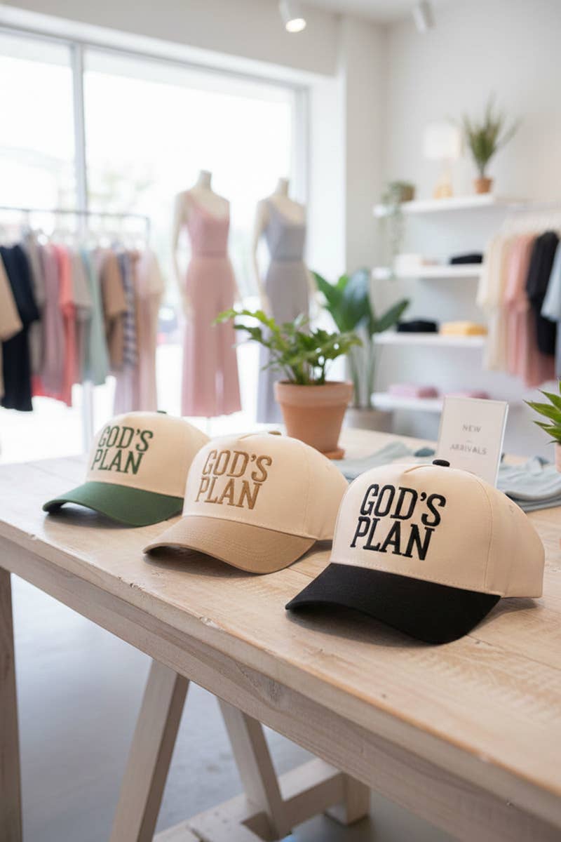 0304 God's Plan Two Tone Cotton Hat SI-29581
