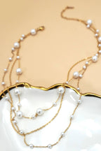 18K STAINLESS STEEL TARNISH FREE LAYERED NECKLACE | 40NK9551