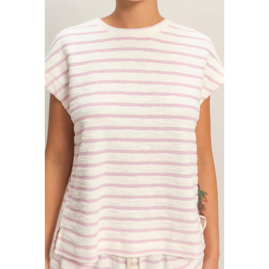 Striped Round Neck Short Sleeve Top