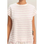 Striped Round Neck Short Sleeve Top
