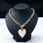 White Inlay Heart Toggle Necklace | 80N93050