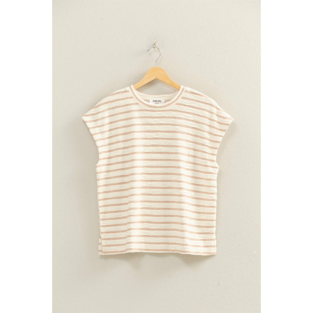 Striped Round Neck Short Sleeve Top
