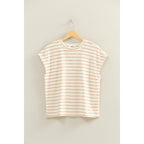 Striped Round Neck Short Sleeve Top