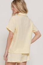 Short Sleeve Resort Collar Shirt & Waistband Shorts Set