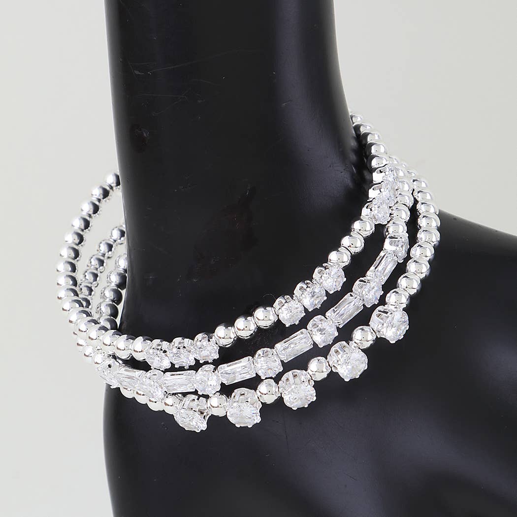 Multi Rhinestone Beaded Bracelet