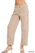 High Rise Barrel-leg Color Denim Pants