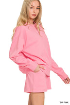 Fleece Sweatshirts & Shorts Set