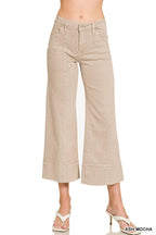 Mid Rise Wide Leg Cropped Color Denim Pants Zenana