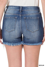 Frayed Hem Denim Shorts