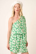 H42725A-FLOWER PRINT ONE SHOULDER MINI DRESS