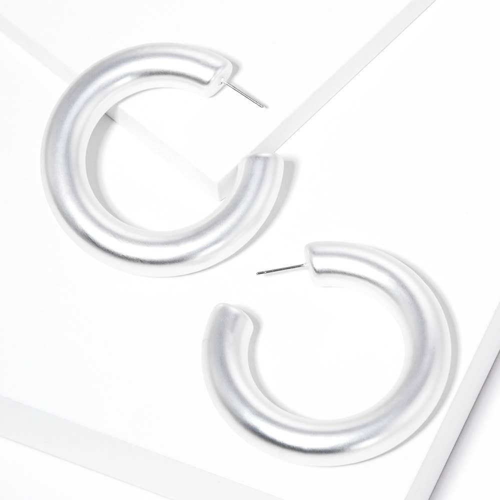 Modern Minimalist Thick Open Hoop Earrings