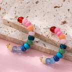 Rainbow Beaded Hoop Earrings | 80E61634