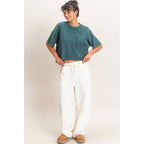 Mineral Wash Waffle Knit Pocket Top