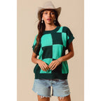CHECK PLAID CASUAL SWEATER TOP