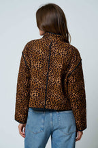LEOPARD PRINT SNAP BUTTON JACKET