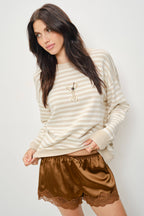 ZELDA MARTINI BEAD STRIPED SWEATER