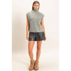 Sleeveless High Neck Sweater