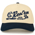 REEL'EM IN Embroidered Letter Two Tone Trucker Hat