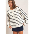 Stripe Henley Sweater